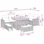 Gartensofa-set 9 pcs Schwarz Poly-Rattan – Bild 10