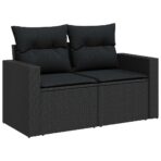Gartensofa-set 9 pcs Schwarz Poly-Rattan – Bild 4