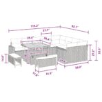 Gartensofa-set 12 pcs Schwarz Poly-Rattan – Bild 10