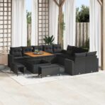 Gartensofa-set 13 pcs Schwarz Poly-Rattan
