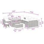 Gartensofa-set 13 pcs Schwarz Poly-Rattan – Bild 9