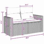 Gartensofa-set mit Kissen 8 pcs Schwarz Poly-Rattan – Bild 12