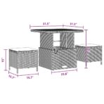 Gartensofa-set mit Kissen 9 pcs Schwarz Poly-Rattan – Bild 10