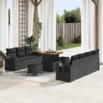 Garten-Sofa-Set 10 pcs Schwarz Poly-Rattan