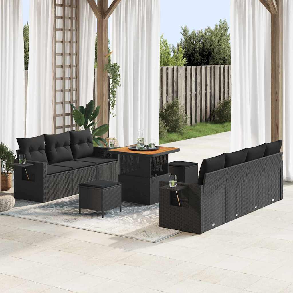 3361704_1.jpg Garten-Sofa-Set 10 pcs Schwarz Poly-Rattan – Bild 1