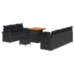 Garten-Sofa-Set 10 pcs Schwarz Poly-Rattan – Bild 2