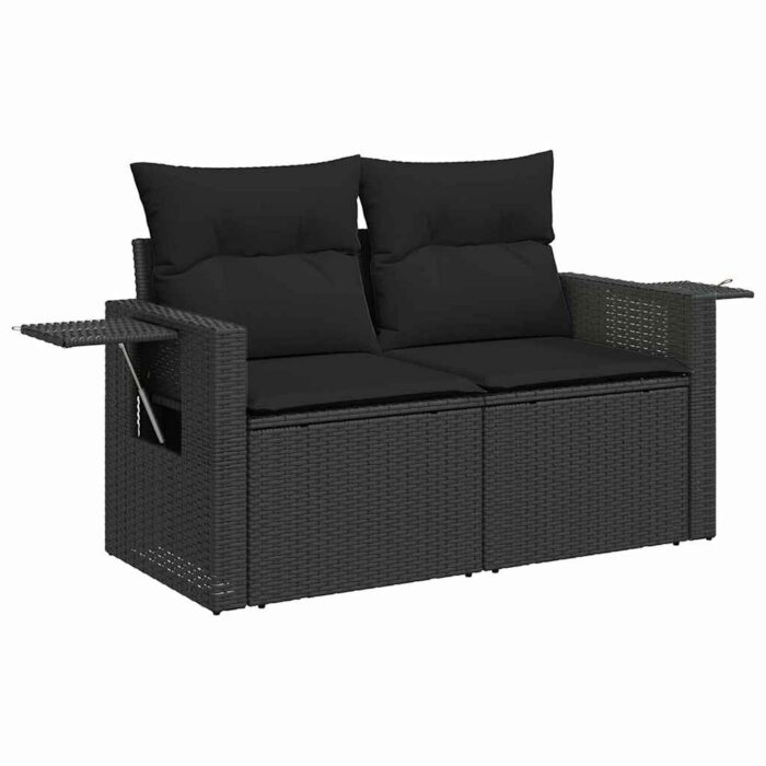 Garten-Sofa-Set 10 pcs Schwarz Poly-Rattan – Bild 6