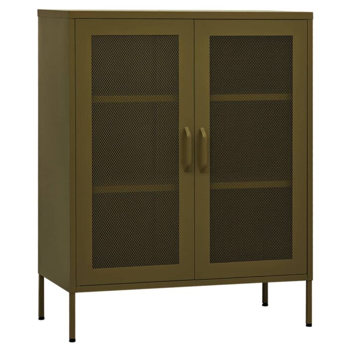 Lagerschrank Olivgrün 80x35x101,5 cm Stahl – Bild 2