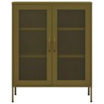 Lagerschrank Olivgrün 80x35x101,5 cm Stahl – Bild 3