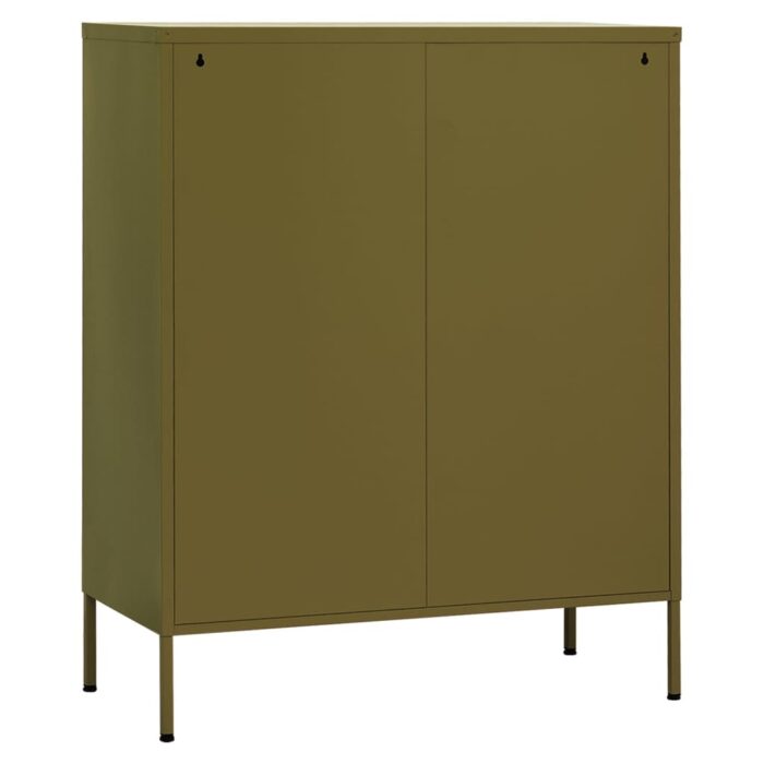Lagerschrank Olivgrün 80x35x101,5 cm Stahl – Bild 6