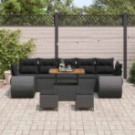 Gartensofa-set 10 pcs Schwarz Poly-Rattan – Bild 3