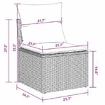 Gartensofa-set 8 pcs Schwarz Poly-Rattan – Bild 11