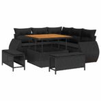 Gartensofa-set 8 pcs Schwarz Poly-Rattan – Bild 2