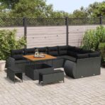 Gartensofa-set 12 pcs Schwarz Poly-Rattan – Bild 3