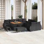 Gartensofa-set 13 pcs Schwarz Poly-Rattan – Bild 3