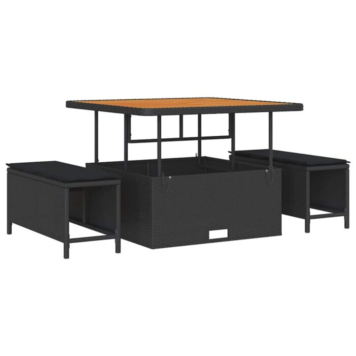 Gartensofa-set 13 pcs Schwarz Poly-Rattan – Bild 4