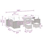 Garten-Sofa-Set 10 pcs Schwarz Poly-Rattan – Bild 12