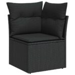 Gartensofa-set mit Kissen 9 pcs Schwarz Poly-Rattan – Bild 5