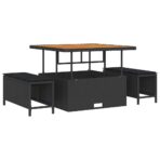 Gartensofa-set mit Kissen 12 pcs Schwarz Poly-Rattan – Bild 4