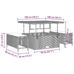 Gartensofa-set mit Kissen 12 pcs Schwarz Poly-Rattan – Bild 10