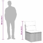 Gartensofa-set mit Kissen 13 pcs Schwarz Poly-Rattan – Bild 13