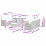 Gartensofa-set mit Kissen 9 pcs Schwarz Poly-Rattan – Bild 12