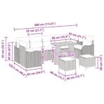 Gartensofa-set mit Kissen 10 pcs Schwarz Poly-Rattan – Bild 12