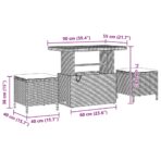 Gartensofa-set mit Kissen 10 pcs Schwarz Poly-Rattan – Bild 9