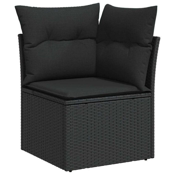 Gartensofa-set mit Kissen 8 pcs Schwarz Poly-Rattan – Bild 7
