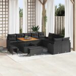 Garten-Sofa-Set 13 pcs Schwarz Poly-Rattan