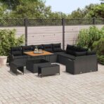 Garten-Sofa-Set 13 pcs Schwarz Poly-Rattan – Bild 3