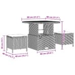 Gartensofa-set mit Kissen 8 pcs Schwarz Poly-Rattan – Bild 11