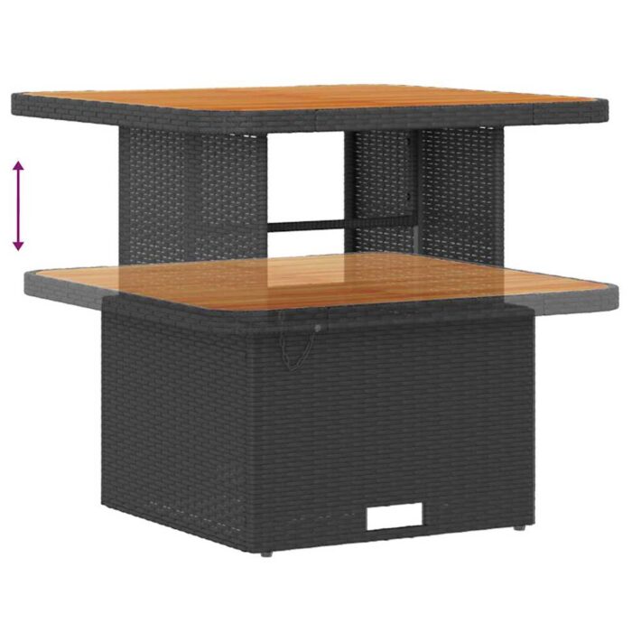 Gartensofa-set mit Kissen 8 pcs Schwarz Poly-Rattan – Bild 8