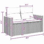 Gartensofa-set mit Kissen 11 pcs Schwarz Poly-Rattan – Bild 13