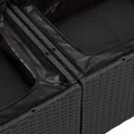 Gartensofa-set mit Kissen 9 pcs Schwarz Poly-Rattan – Bild 9