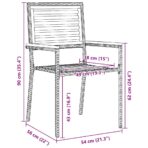 Garten Essgruppe 3 pcs Schwarz Massivholz Akazie – Bild 10