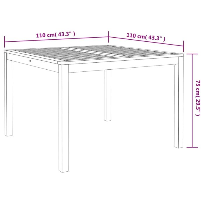 Garten Essgruppe 3 pcs Schwarz Massivholz Akazie – Bild 11