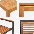 Garten Essgruppe 3 pcs Schwarz Massivholz Akazie – Bild 9