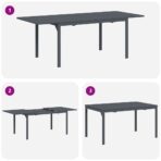 Garten Essgruppe 9 pcs Schwarz Poly-Rattan – Bild 10