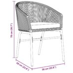 Garten Essgruppe 9 pcs Schwarz Poly-Rattan – Bild 11