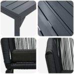 Garten Essgruppe 9 pcs Schwarz Poly-Rattan – Bild 9