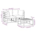 Gartensofa-set 3 pcs Schwarz Metall – Bild 12