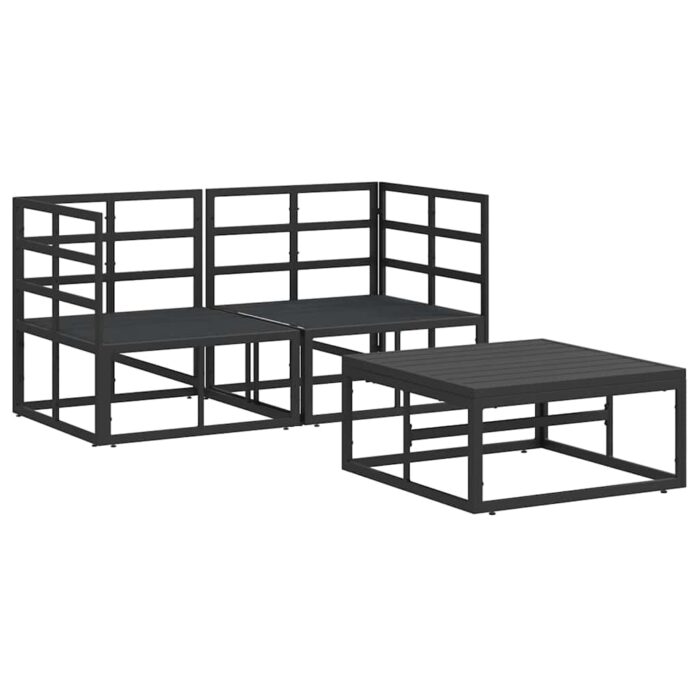 Gartensofa-set 3 pcs Schwarz Metall – Bild 6