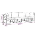 Gartensofa-set 4 pcs Schwarz Metall – Bild 13
