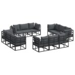 Gartensofa-set 12 pcs Schwarz Metall – Bild 2