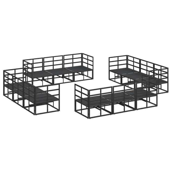 Gartensofa-set 12 pcs Schwarz Metall – Bild 5