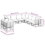 Gartensofa-set mit Kissen 9 pcs Schwarz Aluminium – Bild 11