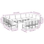 Gartensofa-set mit Kissen 11 pcs Schwarz Aluminium – Bild 13