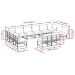 Gartensofa-set mit Kissen 12 pcs Schwarz Aluminium – Bild 11