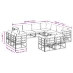 Gartensofa-set mit Kissen 11 pcs Schwarz Aluminium – Bild 11